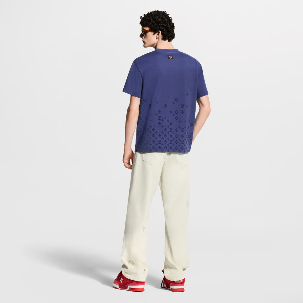 Gradient Signature Flock Print T-Shirt