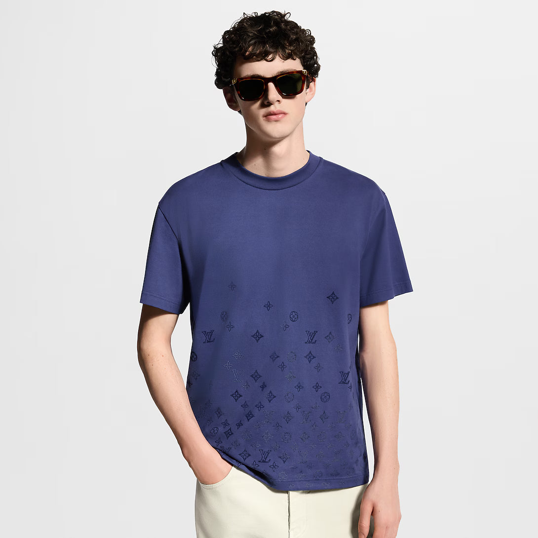 Gradient Signature Flock Print T-Shirt