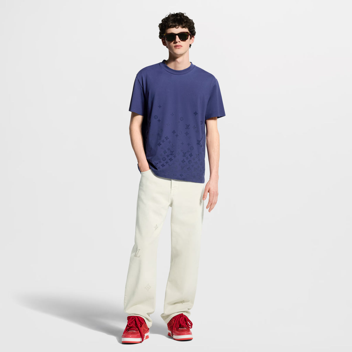 Gradient Signature Flock Print T-Shirt